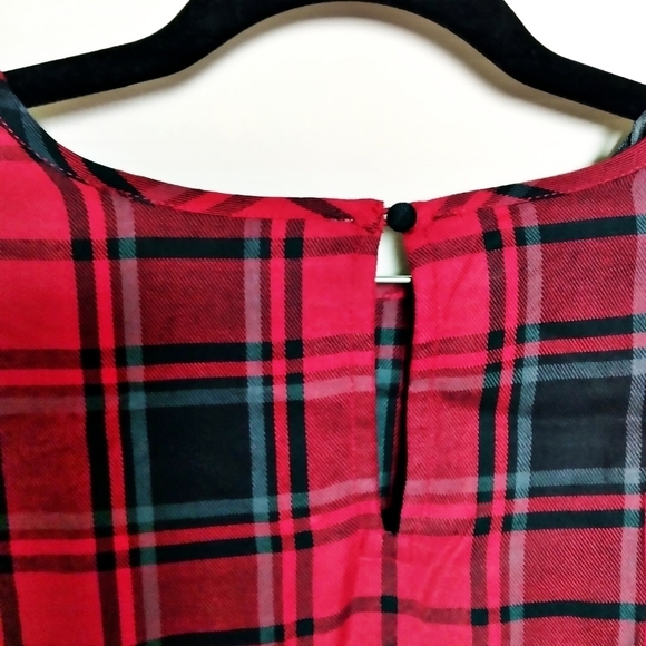 Workshop Republic Clothing Red and Black Plaid Long Sleeve Blouse Size Small - Picture 5 of 7